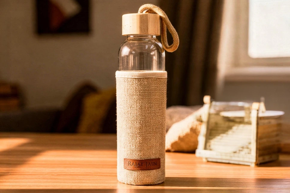 Glass Bottle with Jute Sleeve 2